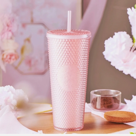 Starbucks 2022 Pink Sakura Glitter Tumbler